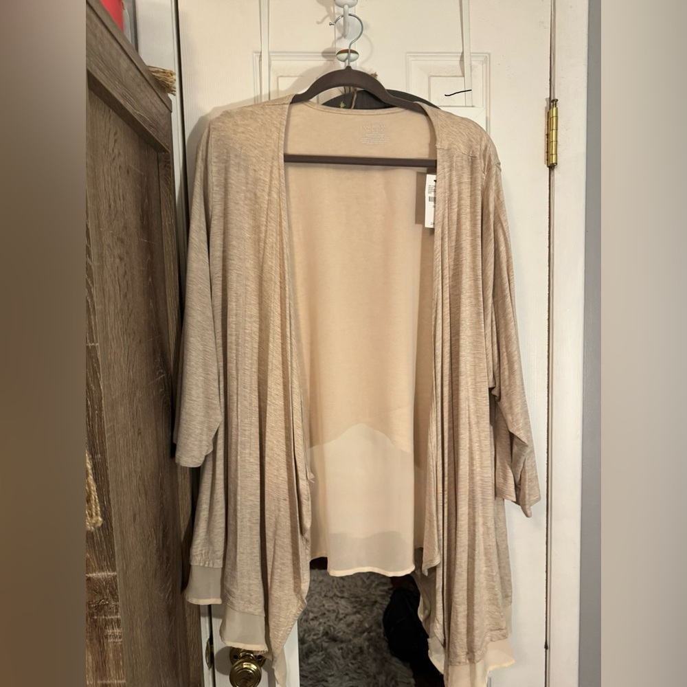 Lane Bryant Light Tan Open Front Cardigan 22/24